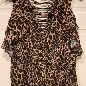 Leopard, long sleeve blouse
